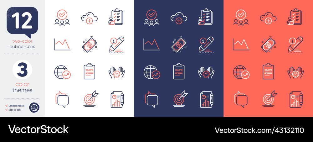 Set of report document approved group and safe Set of report document approved group and safe vector image