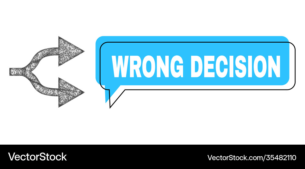 Shifted wrong decision message frame and hatched Shifted wrong decision message frame and hatched vector image