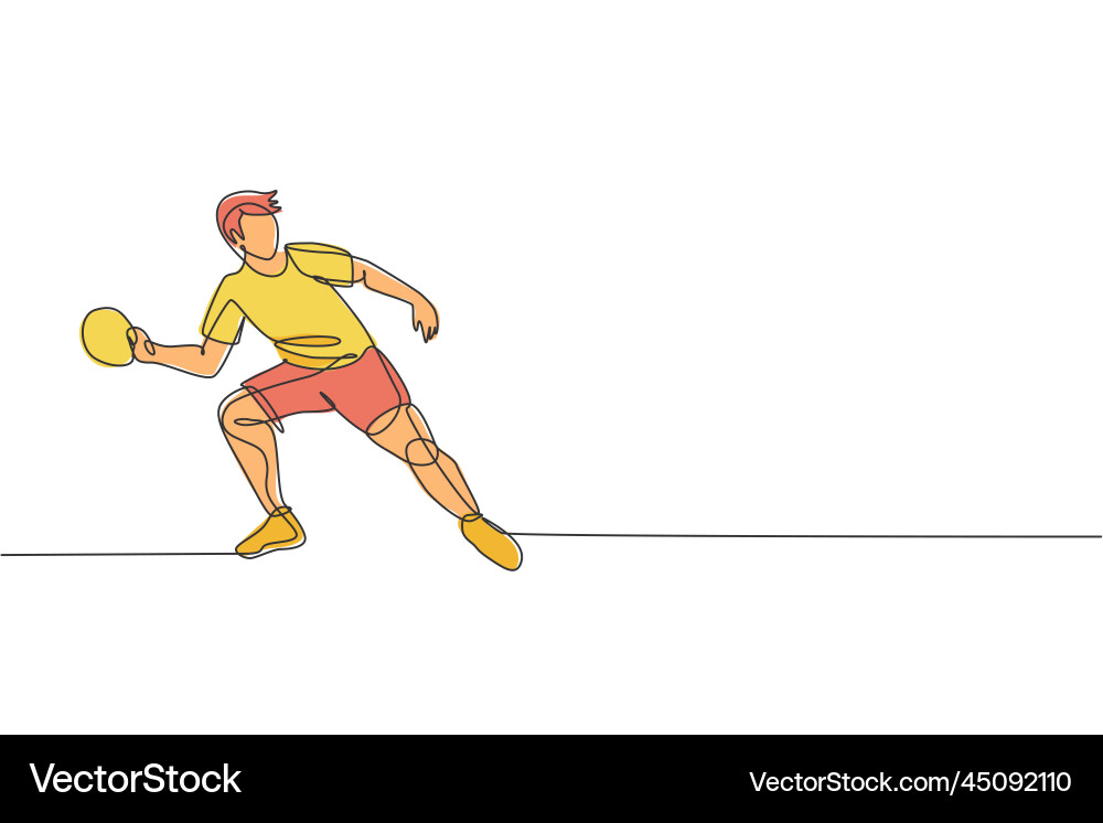 Single continuous line drawing of young agile man Single continuous line drawing of young agile man vector image