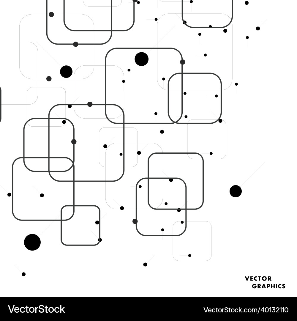 Square connected with dots technology Vector Image
