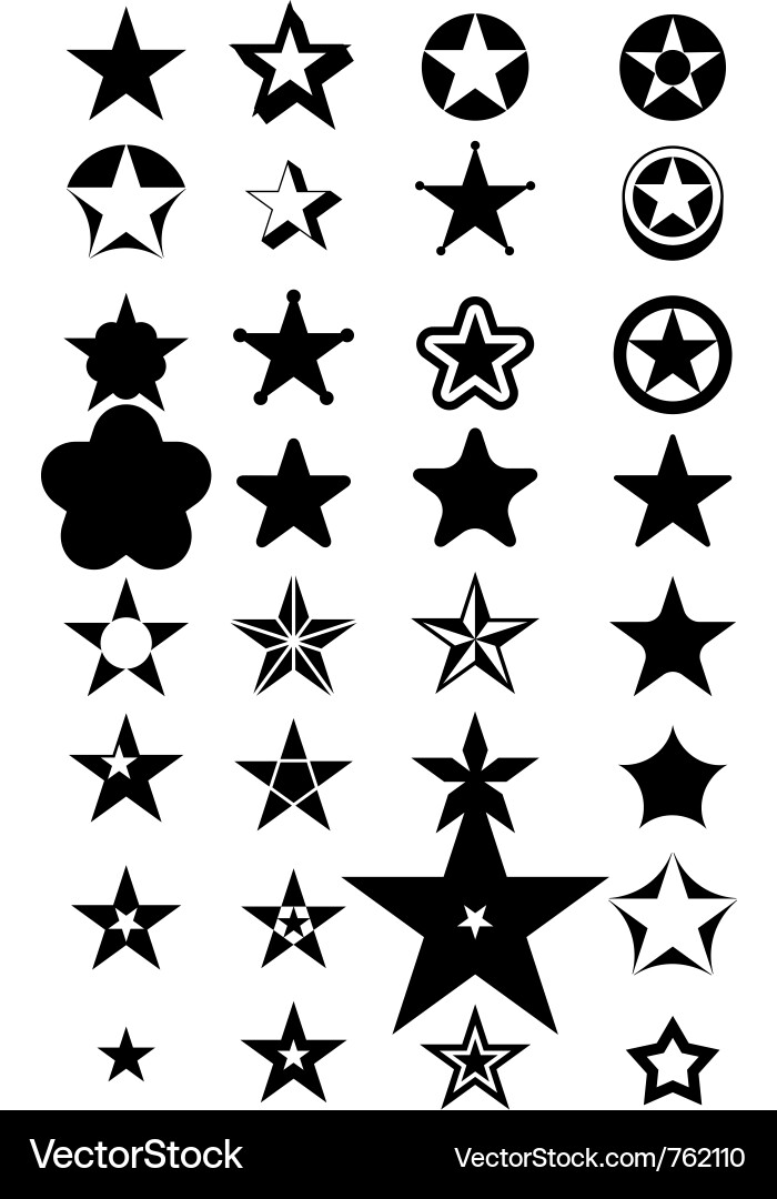 Star Icon Set Royalty Free Vector Image - VectorStock