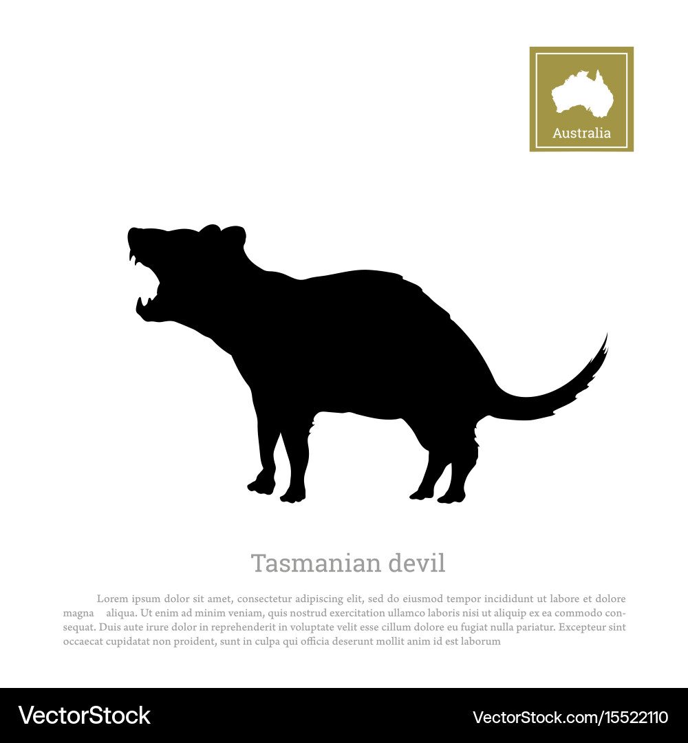 Tasmanian Devil Silhouette Royalty Free Vector Image