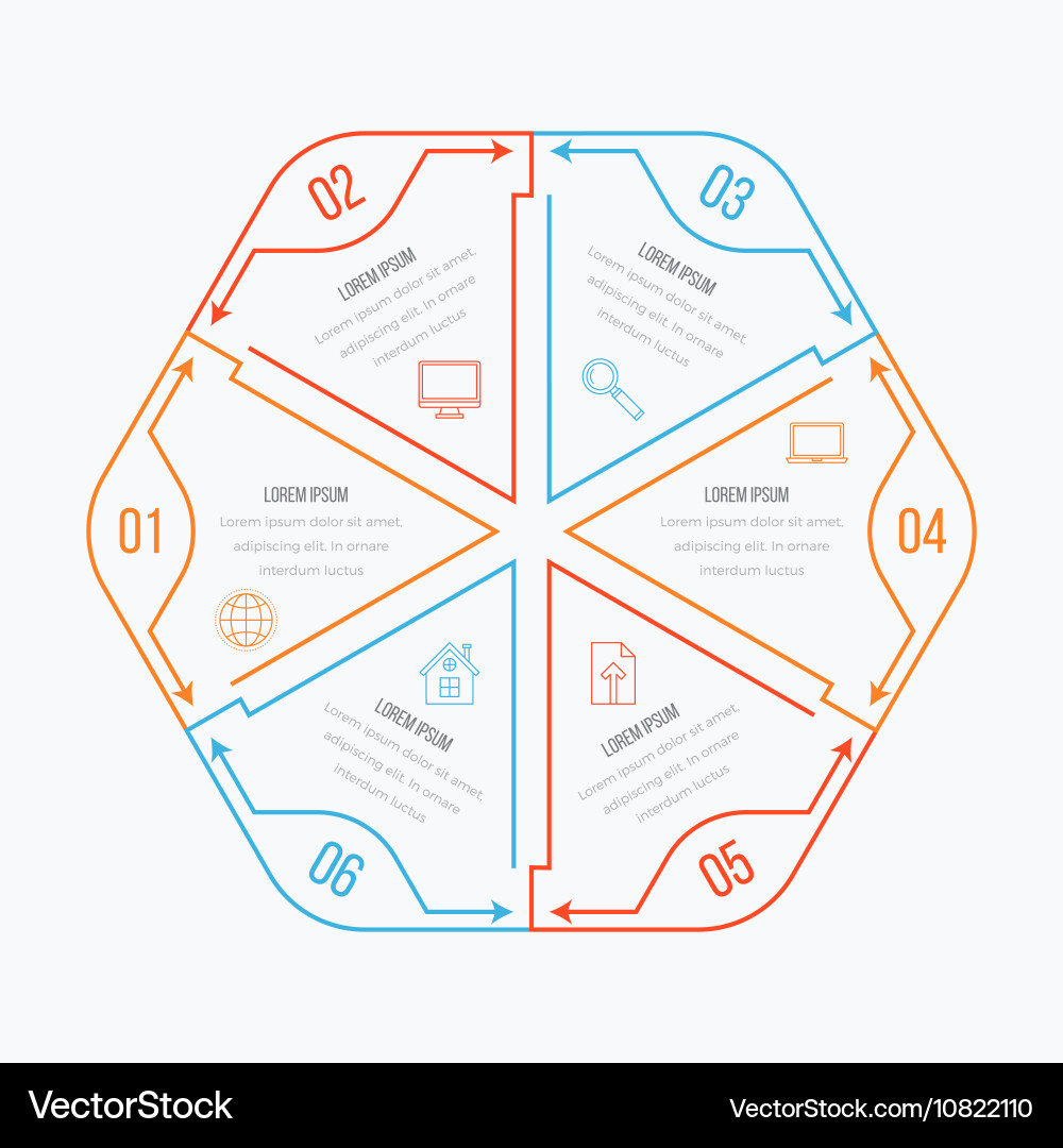 Thin line infographic element vector image