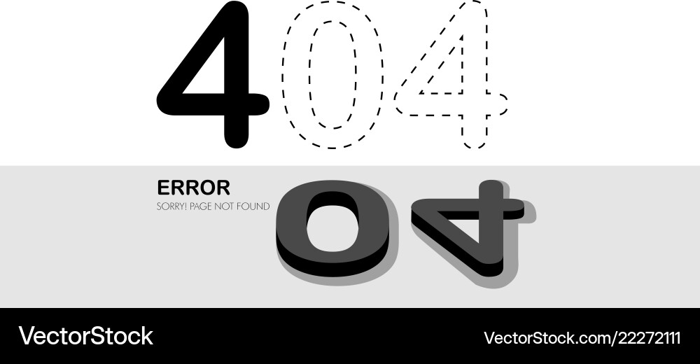 404 error website not found graphic design vector image