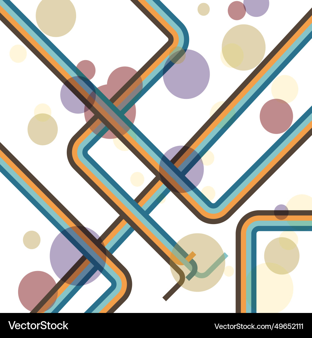Abstract colorful line shape retro background vector image