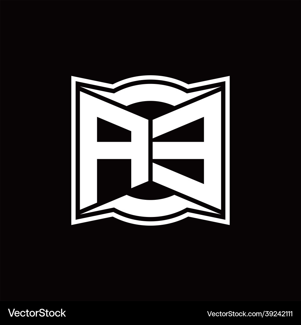 Ae logo monogram with abstract shape design vector image