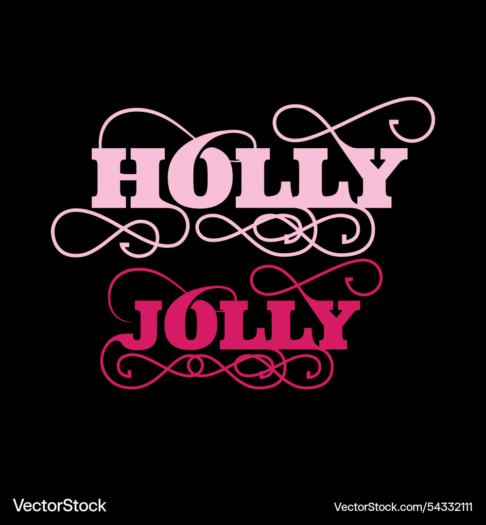 Colorful glitter holly jolly png Colorful glitter holly jolly png vector image