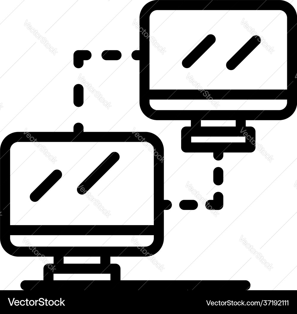Computers backup icon outline style Vector Image