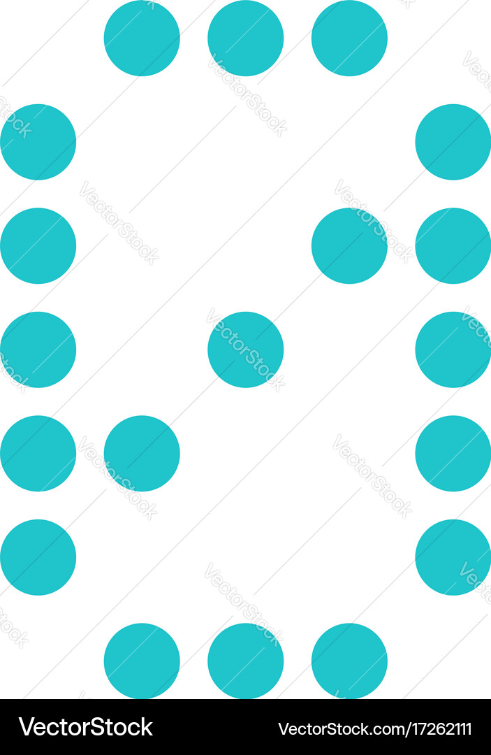 Digital number 0 zero display board round dot vector image