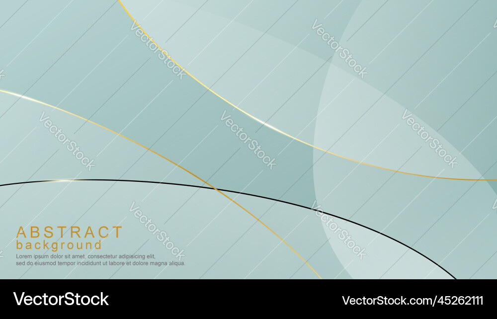 Elegant layered shape background with golden lines Vector Image