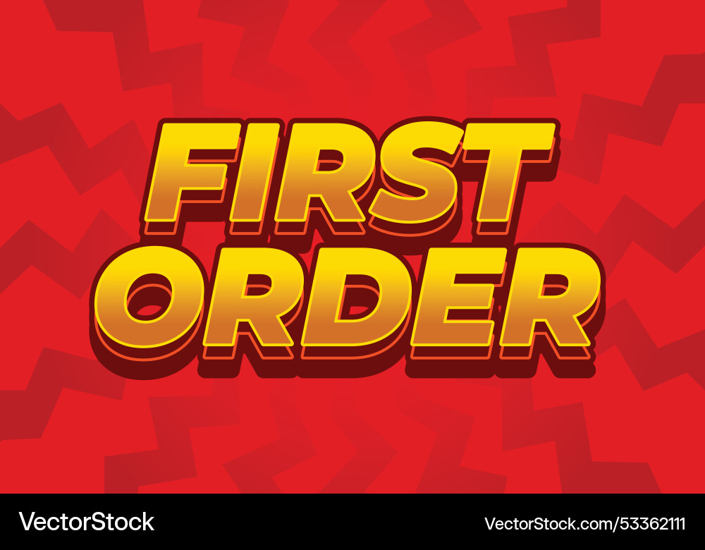 First order text effect in 3d style with modern First order text effect in 3d style with modern vector image