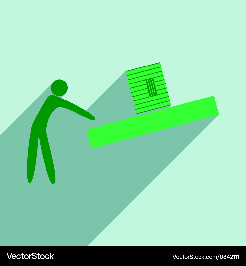 Flat with shadow icon and mobile application vector image
