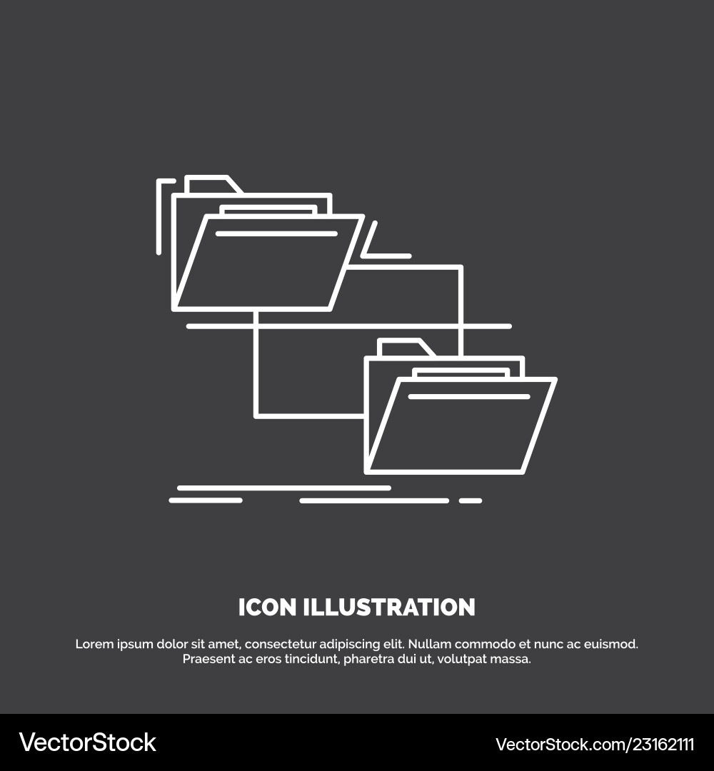 Folder file management move copy icon line symbol Folder file management move copy icon line symbol Vector Image