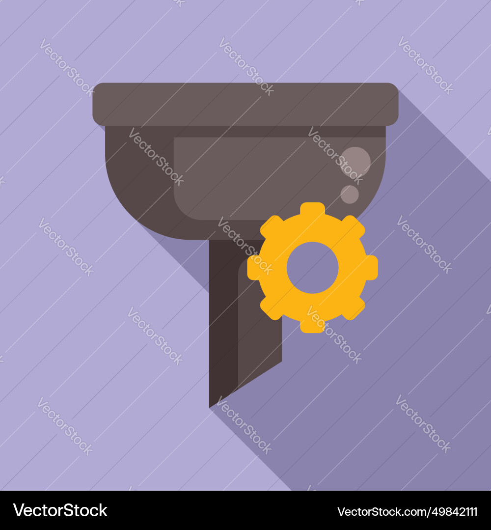 Gear filter look icon flat web app data Gear filter look icon flat web app data vector image