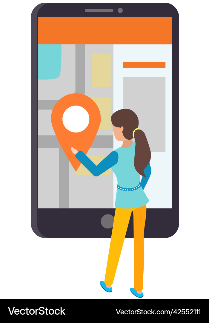 Gps navigation tracking with mobile application Gps navigation tracking with mobile application vector image