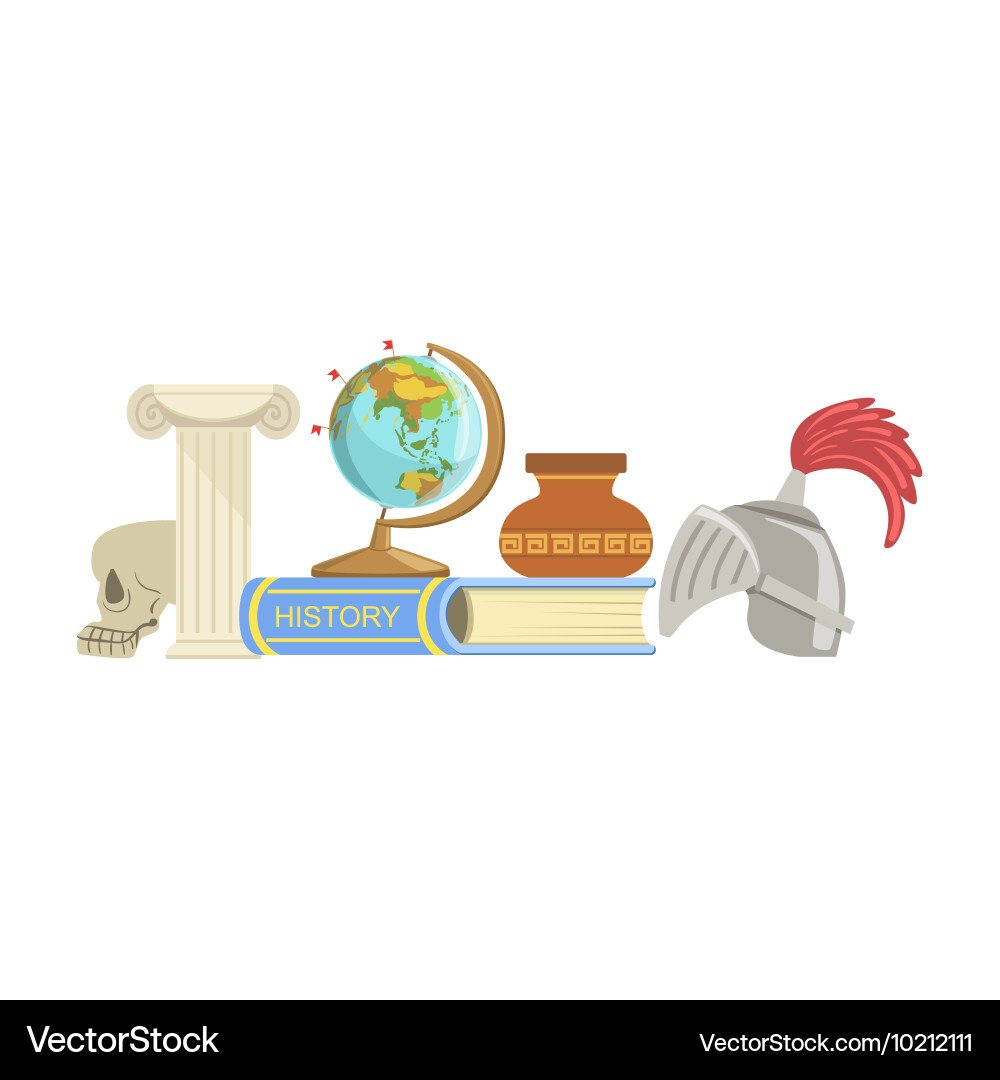 History class set of objects Royalty Free Vector Image