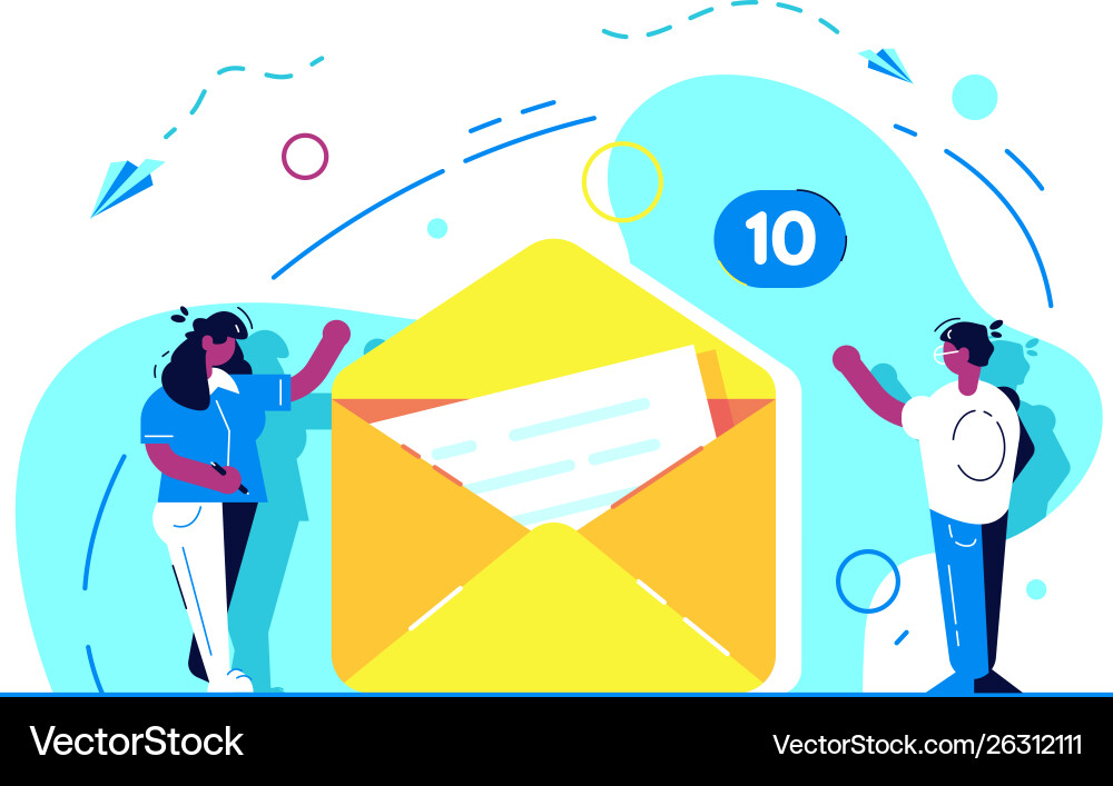 Landing page send message concept vector image