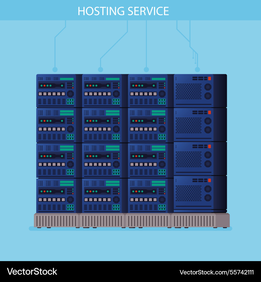 Modern data hosting concept Vector Image