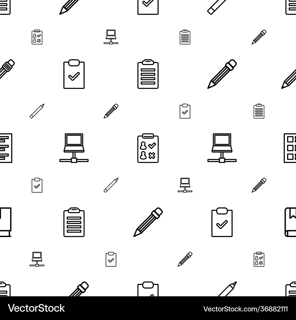 Notebook icons pattern seamless white background vector image