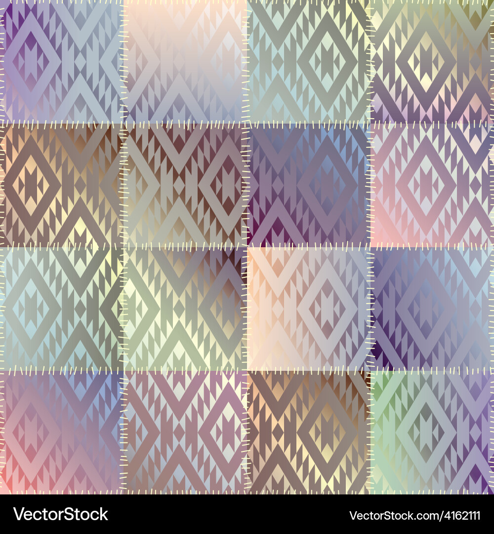 Patchwork of satin fabric vector image
