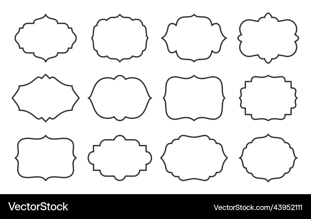 Retro label empty tag sticker text frame card set Retro label empty tag sticker text frame card set vector image
