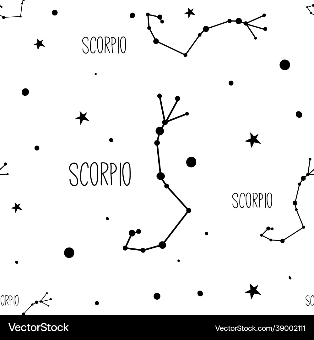 Scorpio seamless pattern with zodiac sign Scorpio seamless pattern with zodiac sign vector image