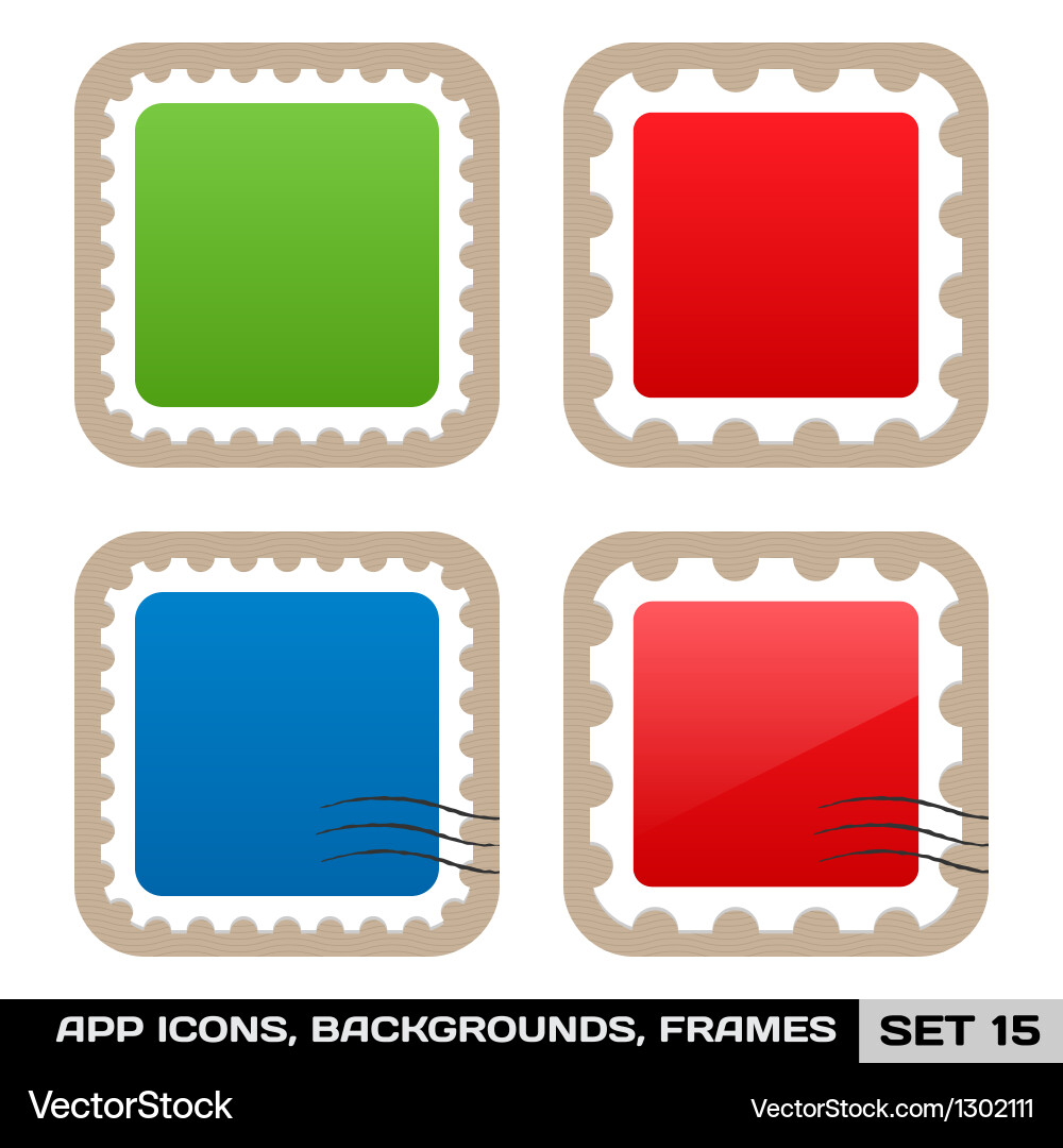 Set of colorful app icon frames templates buttons Vector Image