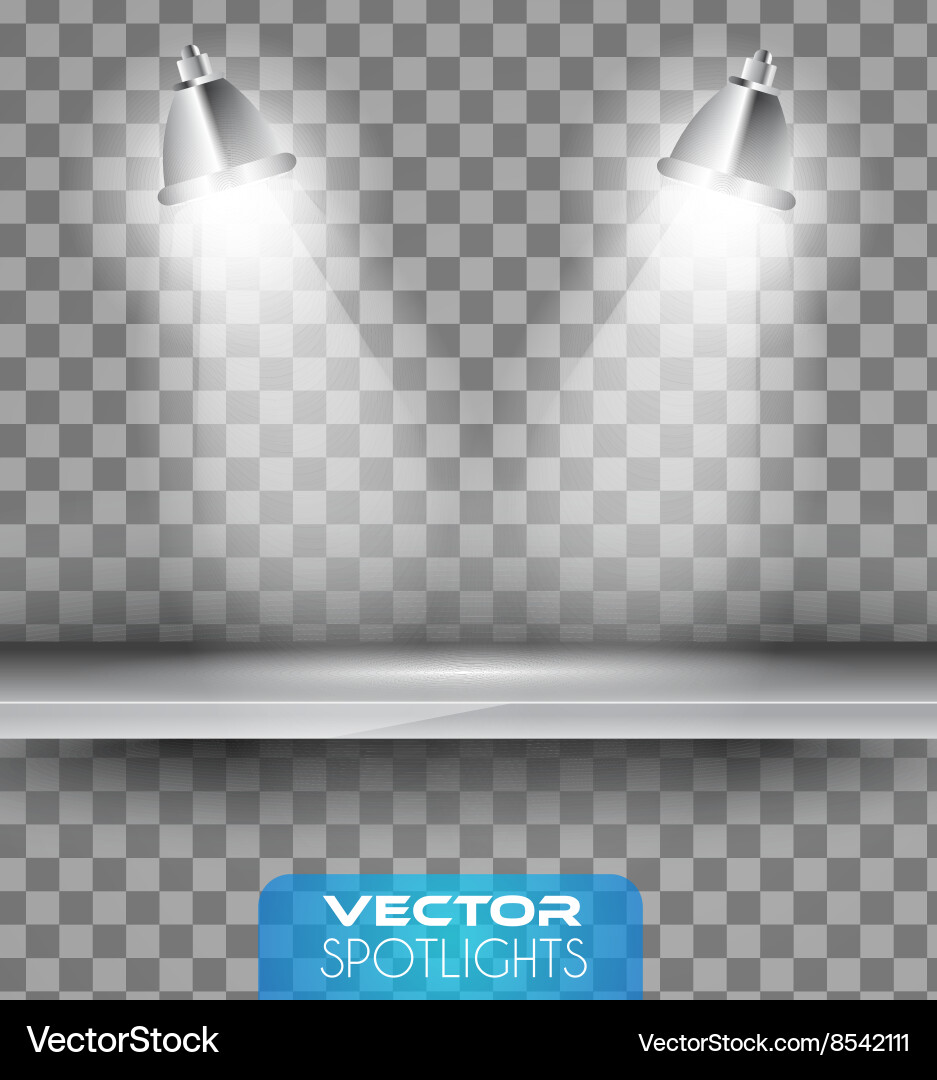 Spotlights scene with different source of lights vector image