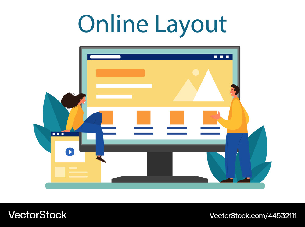 Website layout online service or platform web Website layout online service or platform web vector image
