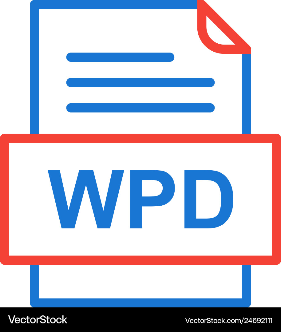 Wpd file document icon vector image