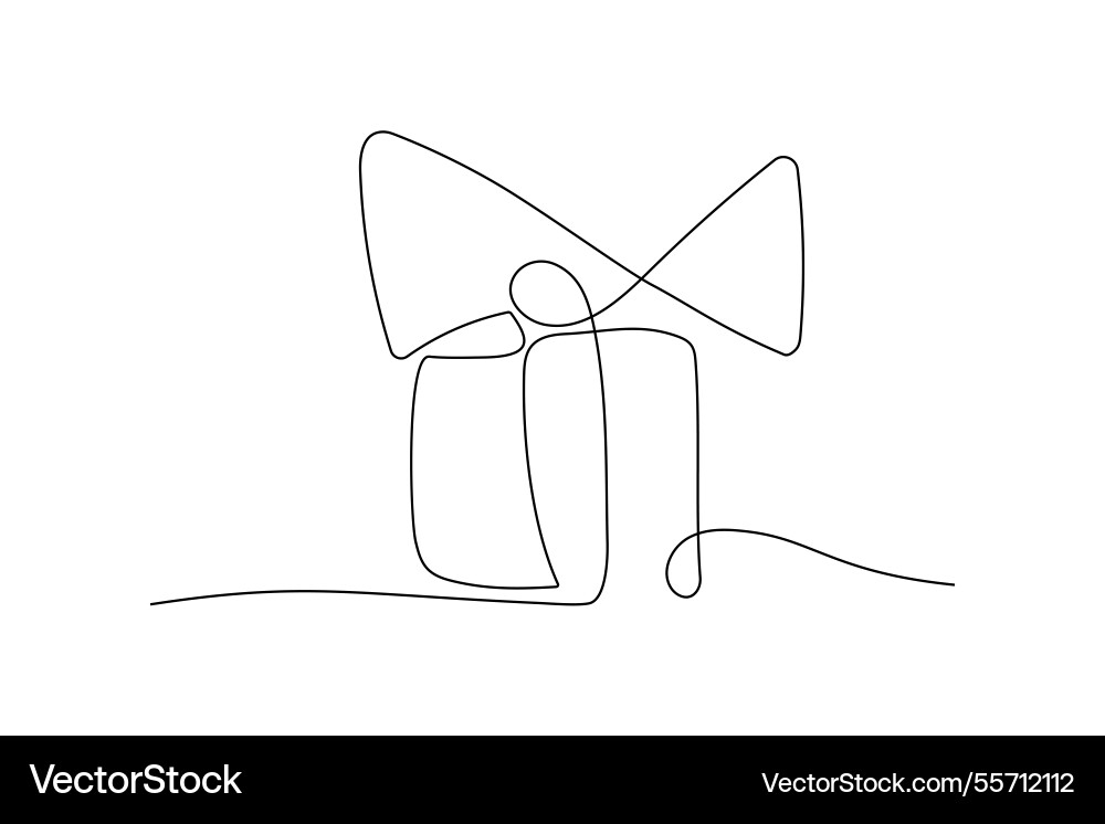 Abstract continuous line drawing of a person vector image