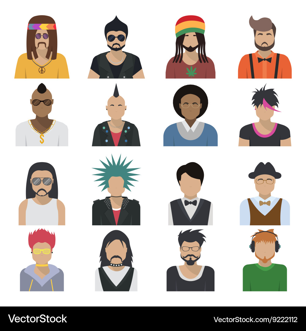 Avatar characters icon set vector image