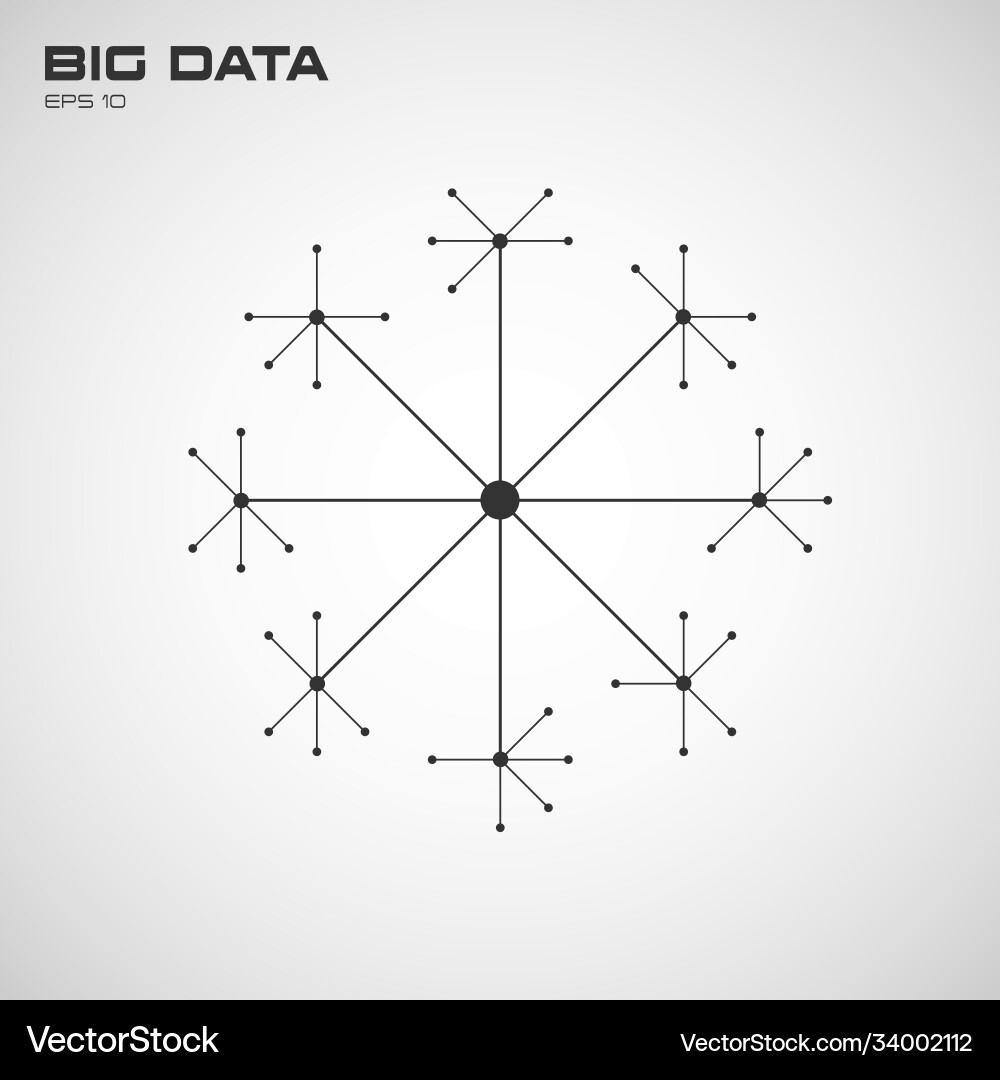 Big data visualization connection structure Big data visualization connection structure vector image