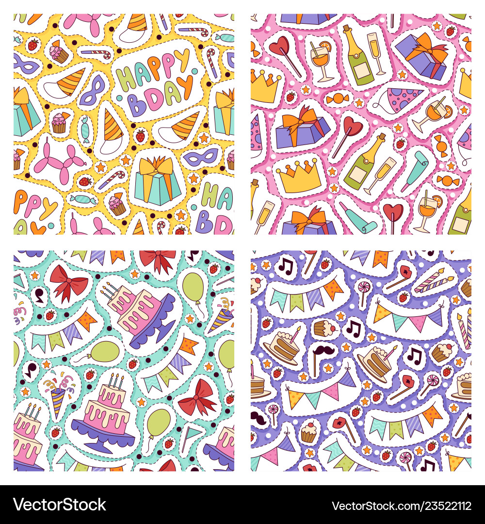 Birthday party seamless pattern anniversary Birthday party seamless pattern anniversary vector image