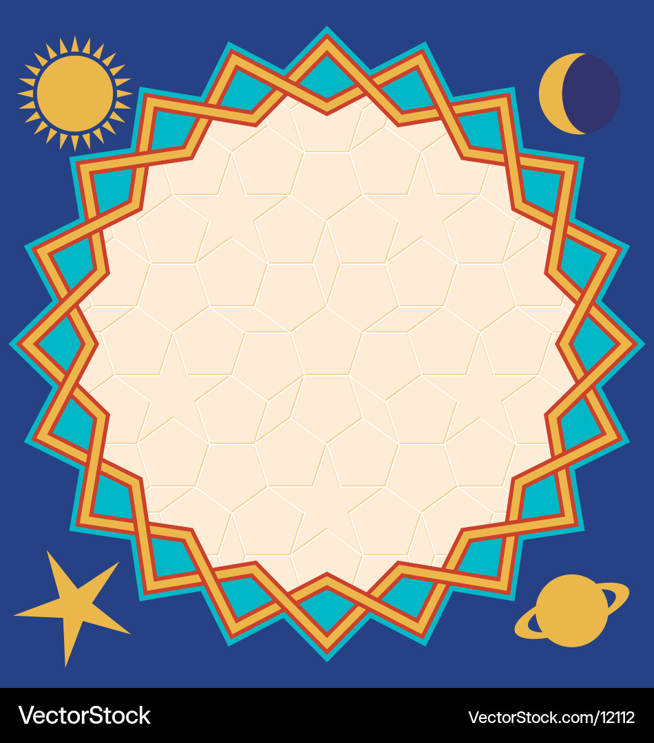 Celestial Mosaic Border Vector Image