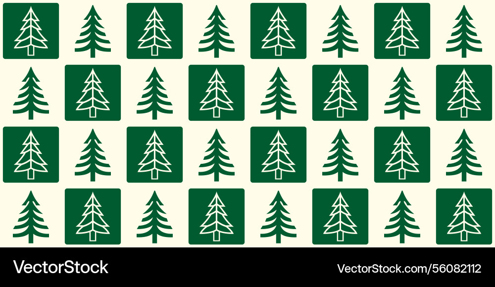 Christmas trees in a checkerboard pattern Vector Image