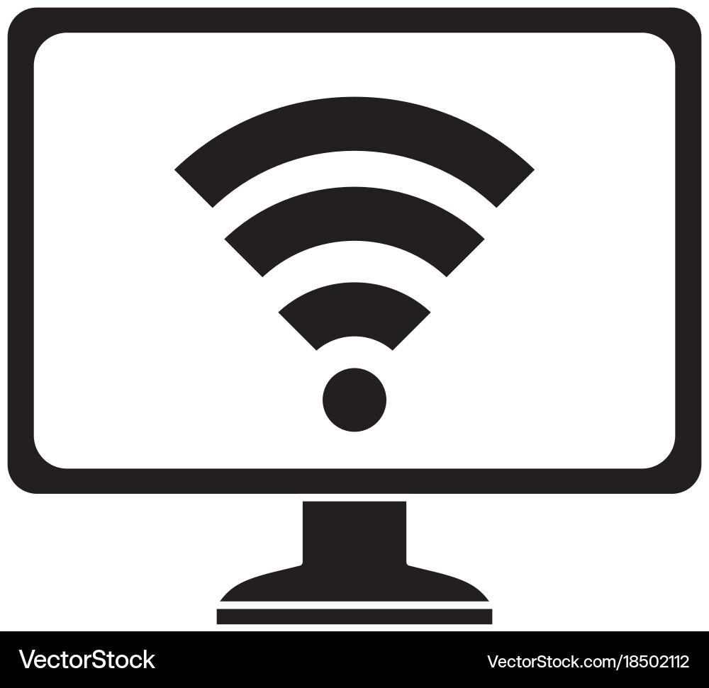Computer display with wifi signal Vector Image