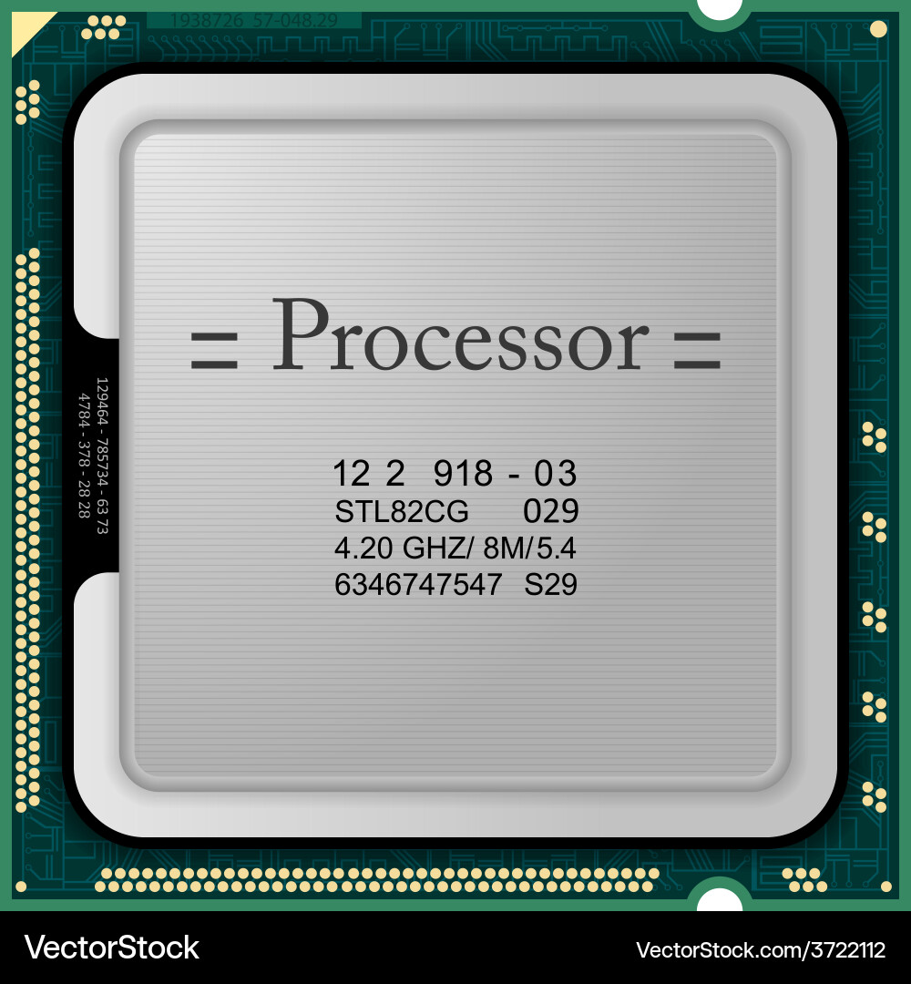 Computer Processor Chip Hardware vector image