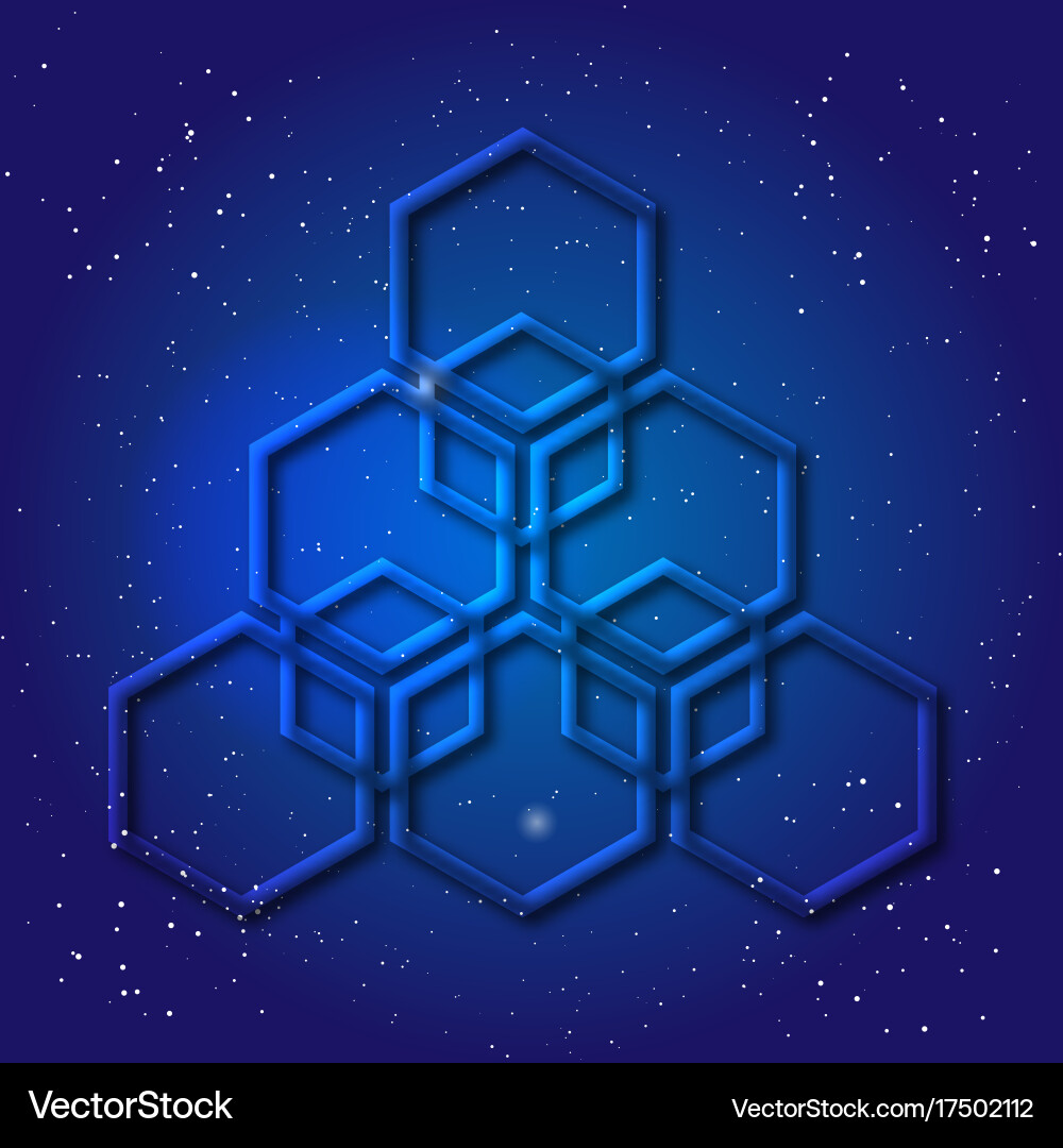 Cosmic Hexagonal Geometry vector image