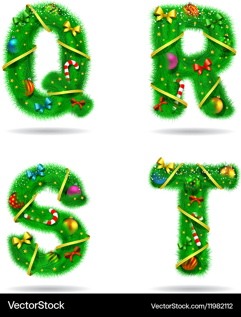 Fir tree font letters Vector Image