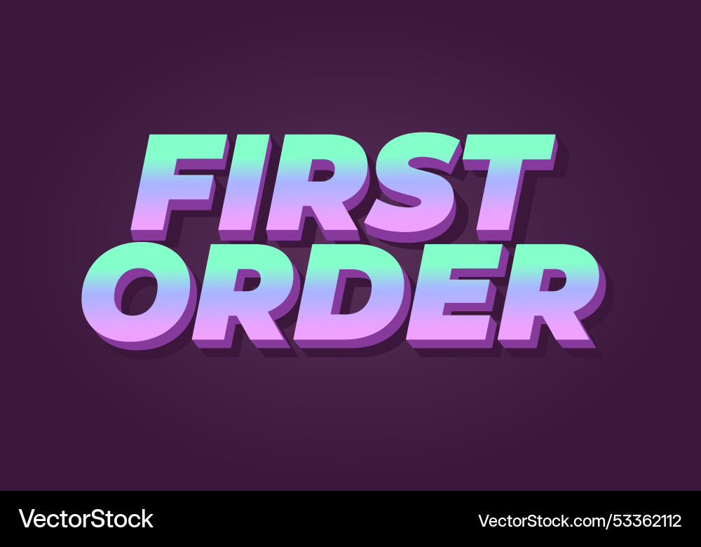 First order text effect in 3d style with modern First order text effect in 3d style with modern vector image