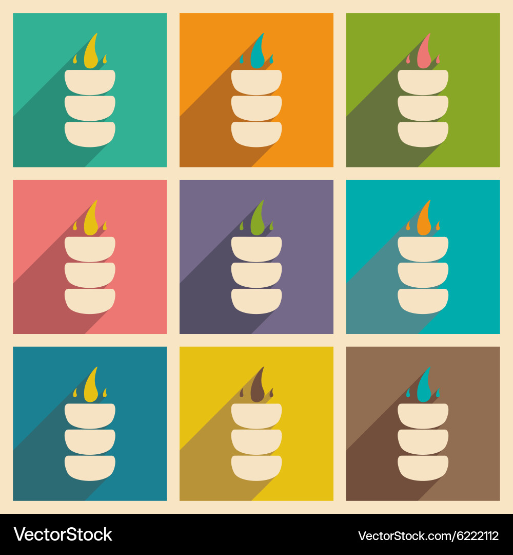 Flat with shadow concept and mobile application Vector Image