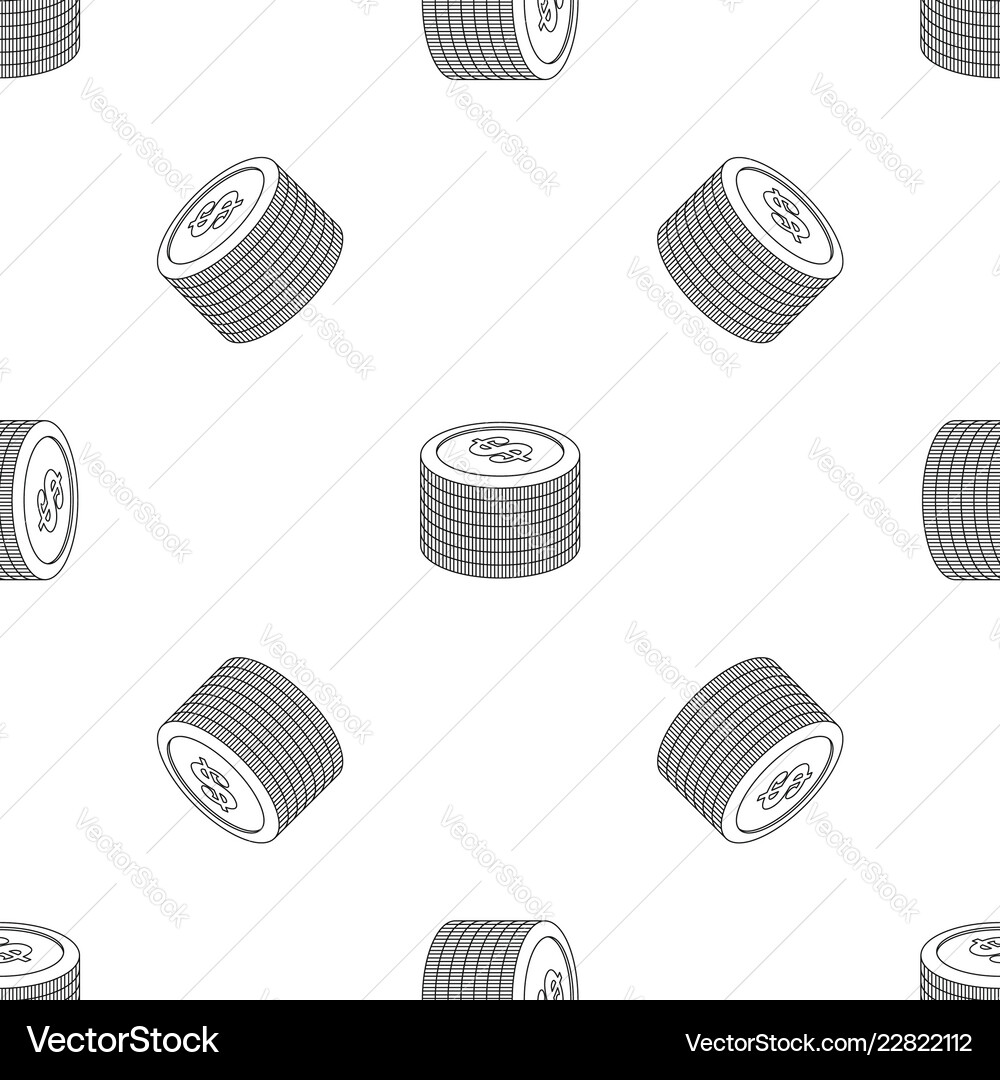 Heap of coin pattern seamless Heap of coin pattern seamless vector image