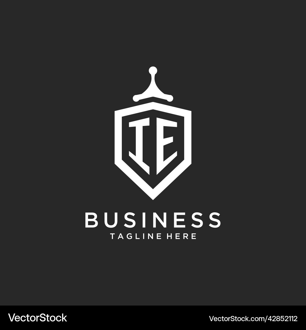 Ie monogram logo initial with shield guard shape Ie monogram logo initial with shield guard shape Vector Image