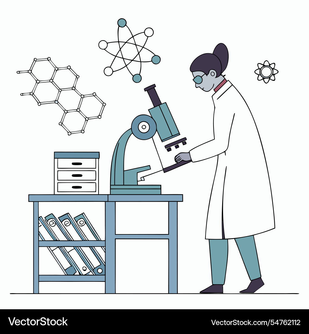Isometric of a scientist working in lab Vector Image