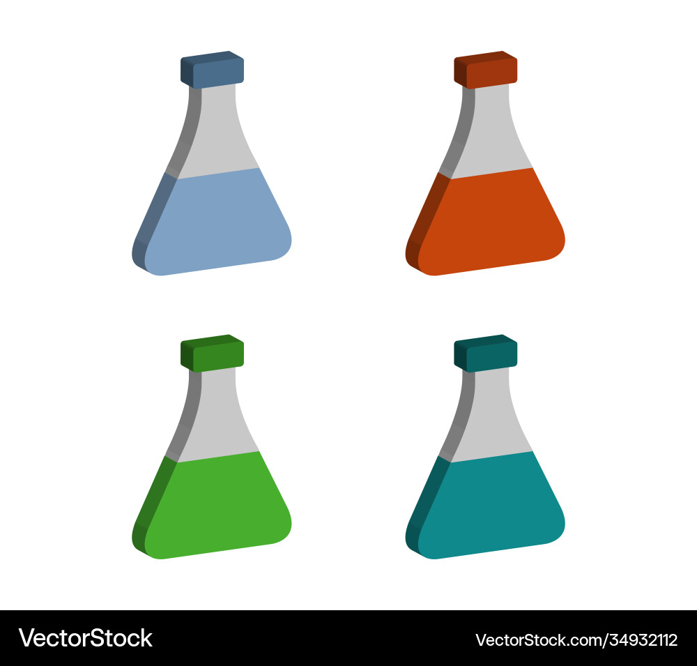 Laboratory flask in on white background Vector Image