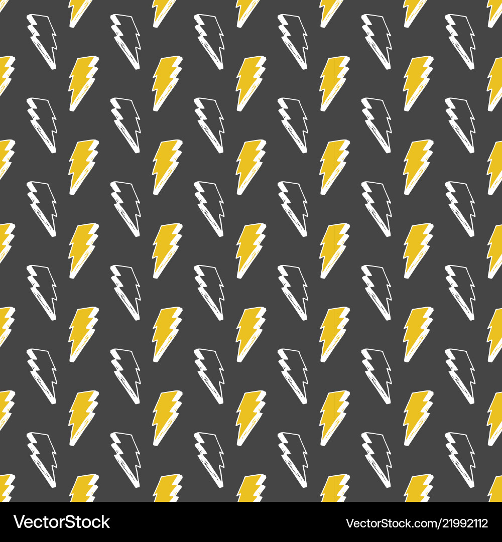 Lightning seamless pattern hand drawn sketched Lightning seamless pattern hand drawn sketched vector image
