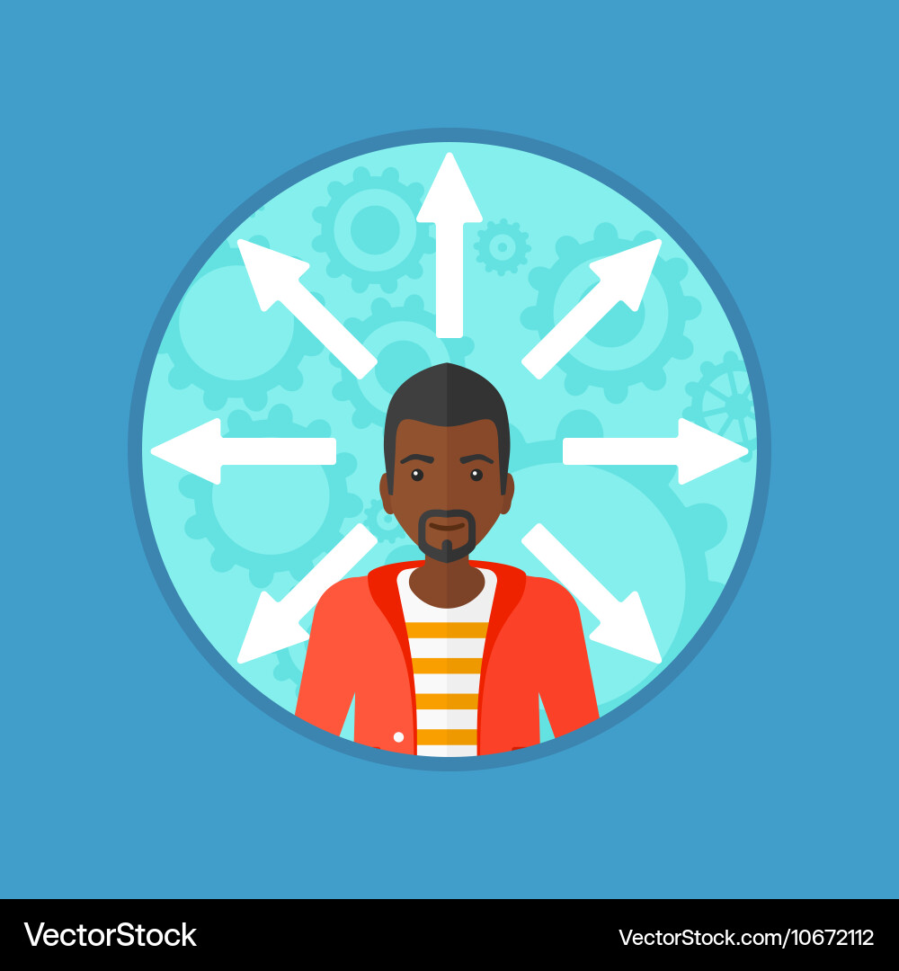 Man choosing carrer way vector image