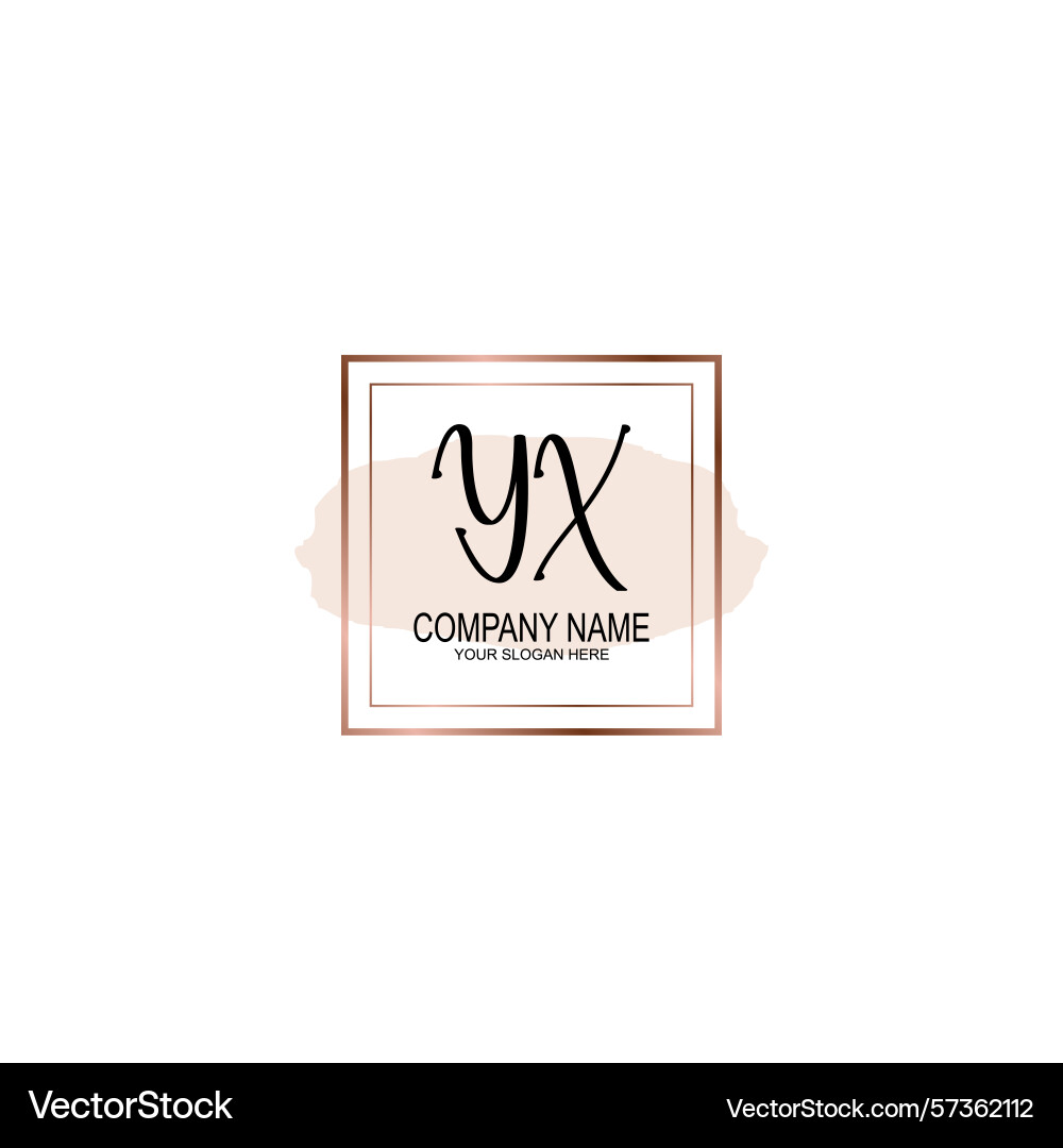 Minimalist handwritten yx initial logos with soft Minimalist handwritten yx initial logos with soft vector image