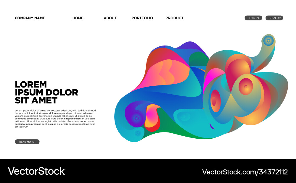 Modern colorful landing page abstract fluid Modern colorful landing page abstract fluid Vector Image